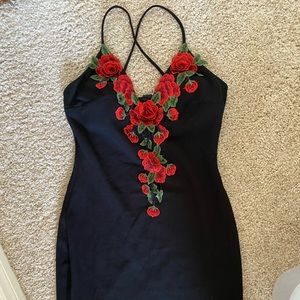 Windsor Dress with Rose appliqué